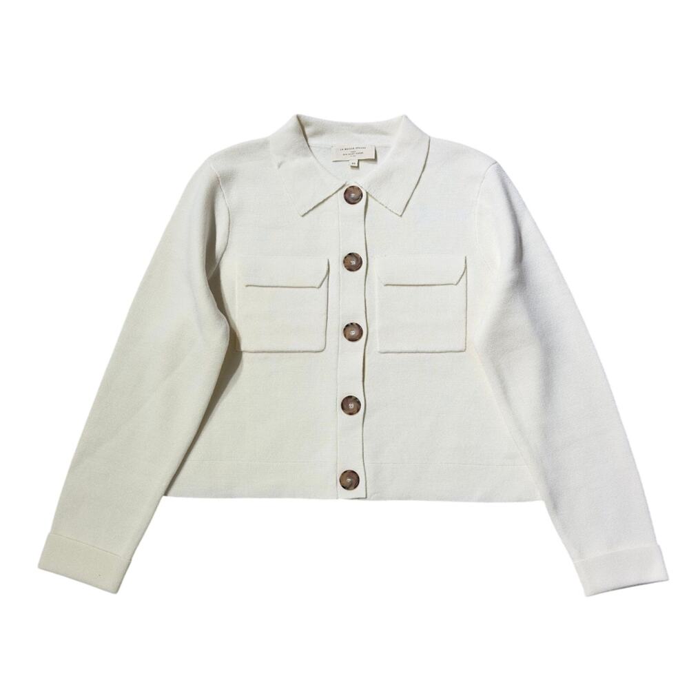 Sezane Betty Sweater Cardigan Ecru - Picture 5 of 10